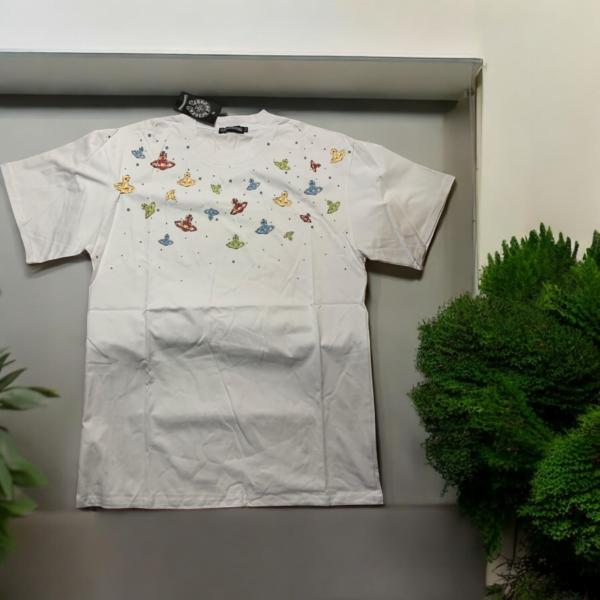 T-shirt Blanc Papillon - Style Élégant et Décontracté – Image 2