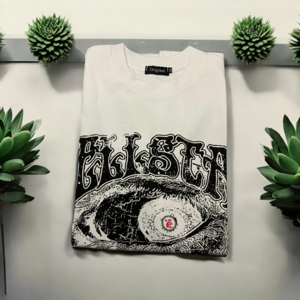 T-shirt Blanc Hellstar – Style Urbain et Graphique – Image 3